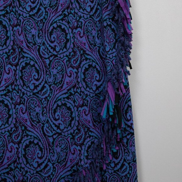 Vintage Expressions knitted fringe faux wrap midi skirt-S - Picture 3 of 4